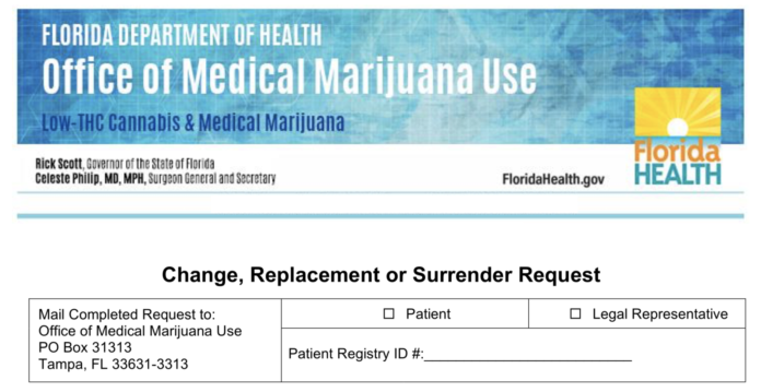surrender florida medical marijuana card request